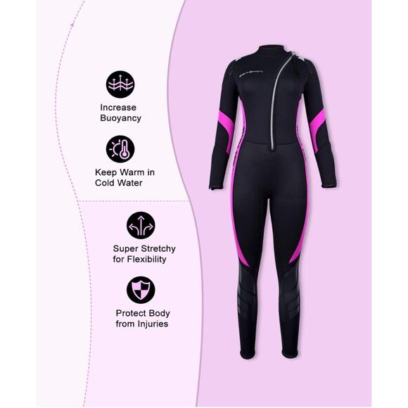 Seaskin Wetsuits for Men Women 3mm Front Zip Full Wetsuit Brand New Size Small - Picture 4 of 6
